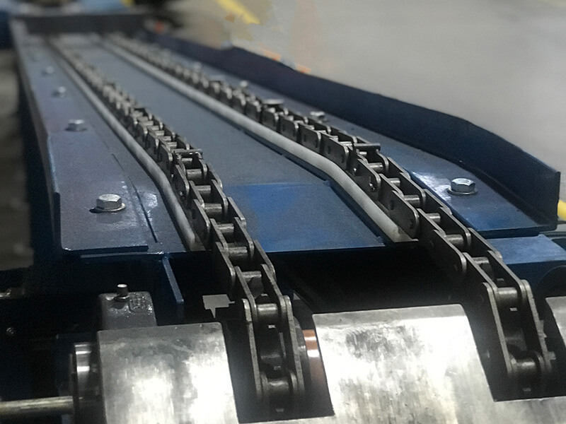 Dual-strand chain conveyor by Webb-Stiles for heavy-duty material handling in industrial environments