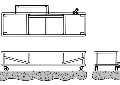 Typical flex tracker towline conveyor cart design
